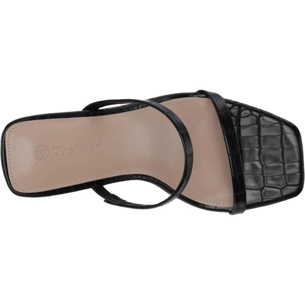 🆕Women’s Black Avery Square Toe Two Strap High Heeled Sandal Polyurethane - Picture 8 of 8